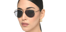 Load image into Gallery viewer, Gold Aviator Full Rim Unisex Sunglasses by John Jacobs-215338
