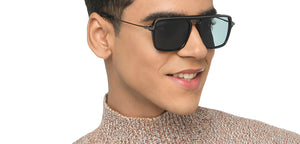 Black Square Full Rim Unisex Sunglasses by John Jacobs-217131