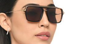 Tortoise Square Full Rim Unisex Sunglasses by John Jacobs-217132