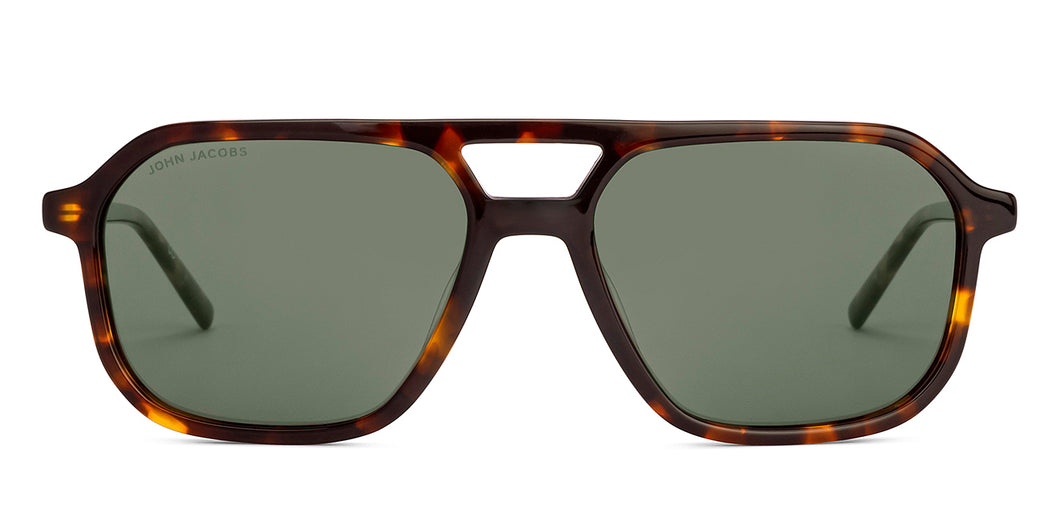 Havana Aviator Full Rim Unisex Sunglasses by John Jacobs-226541