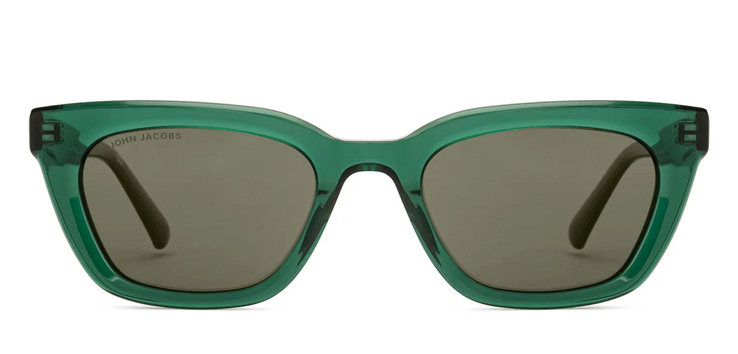 Green Cat Eye Full Rim Women Sunglasses by John Jacobs-226546