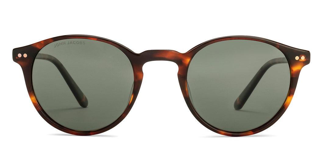 Tortoise Round Full Rim Unisex Sunglasses by John Jacobs-220521
