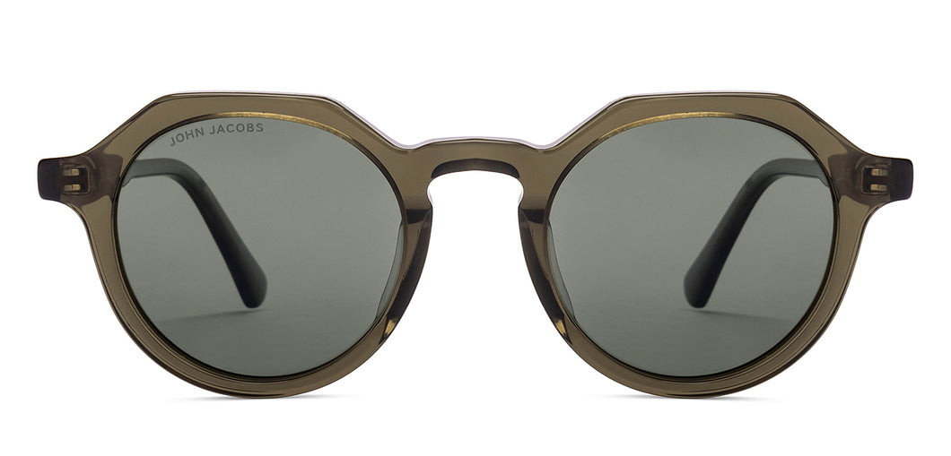 Transparent Round Full Rim Unisex Sunglasses by John Jacobs-220525