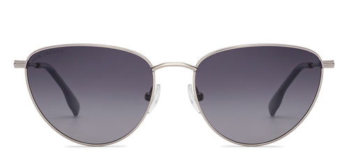 Silver Cat Eye Full Rim Women Sunglasses by John Jacobs-222527