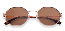 Load image into Gallery viewer, Gold Geometric Full Rim Unisex Sunglasses by John Jacobs-222547