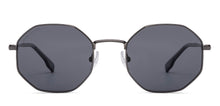 Load image into Gallery viewer, Gunmetal Geometric Full Rim Unisex Sunglasses by John Jacobs-222548