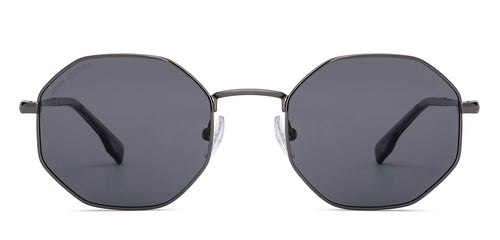 Gunmetal Geometric Full Rim Unisex Sunglasses by John Jacobs-222548