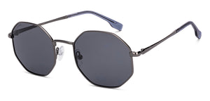 Gunmetal Geometric Full Rim Unisex Sunglasses by John Jacobs-222548