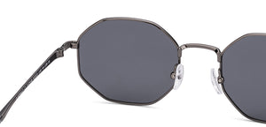 Gunmetal Geometric Full Rim Unisex Sunglasses by John Jacobs-222548