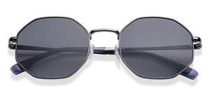 Gunmetal Geometric Full Rim Unisex Sunglasses by John Jacobs-222548