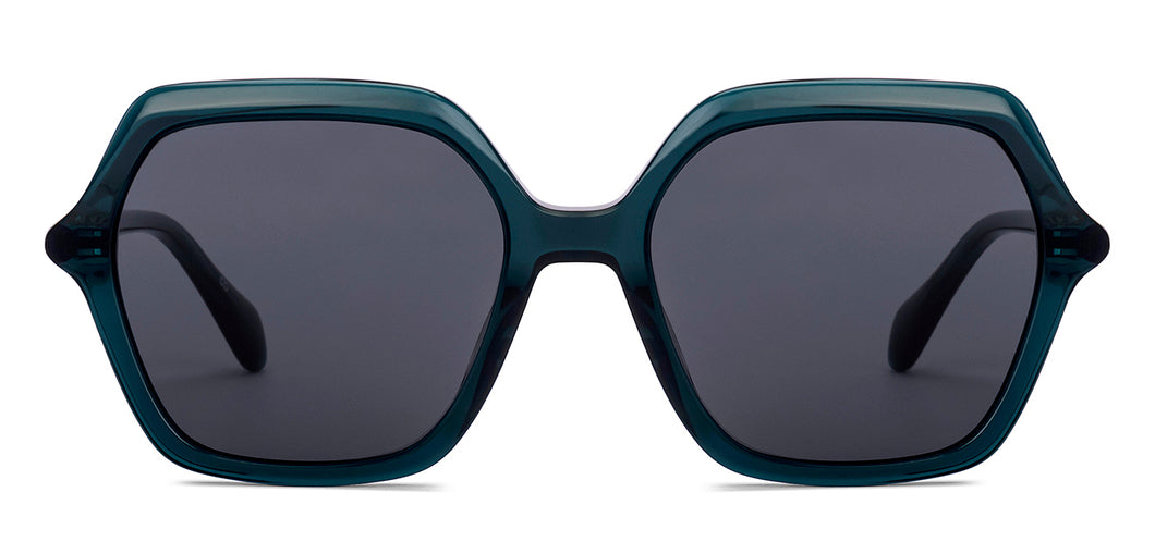 Green Geometric Full Rim Unisex Sunglasses by John Jacobs-225421