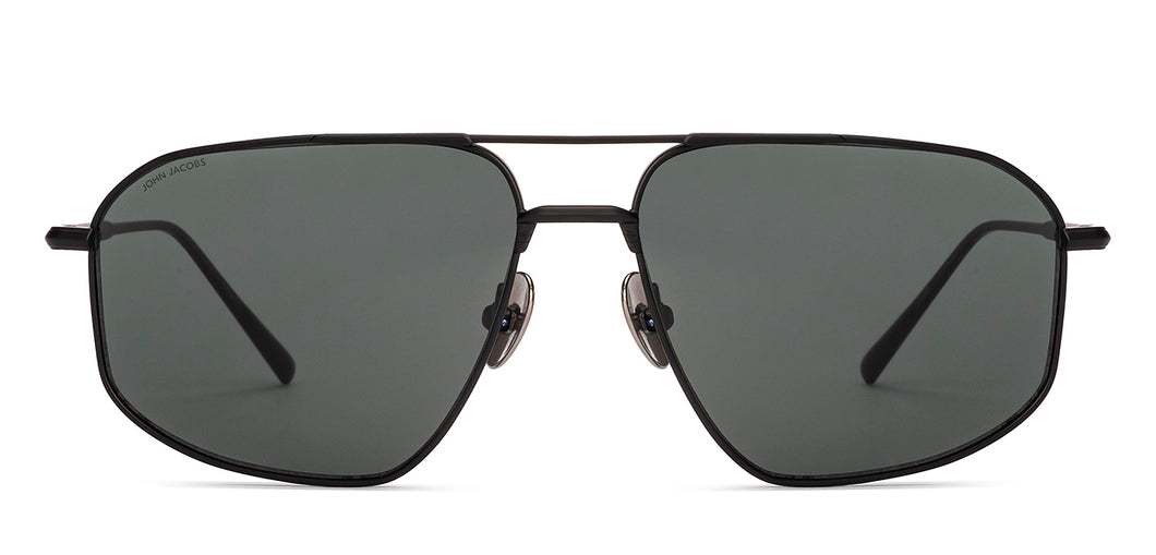 Black Aviator Full Rim Unisex Sunglasses by John Jacobs-225730