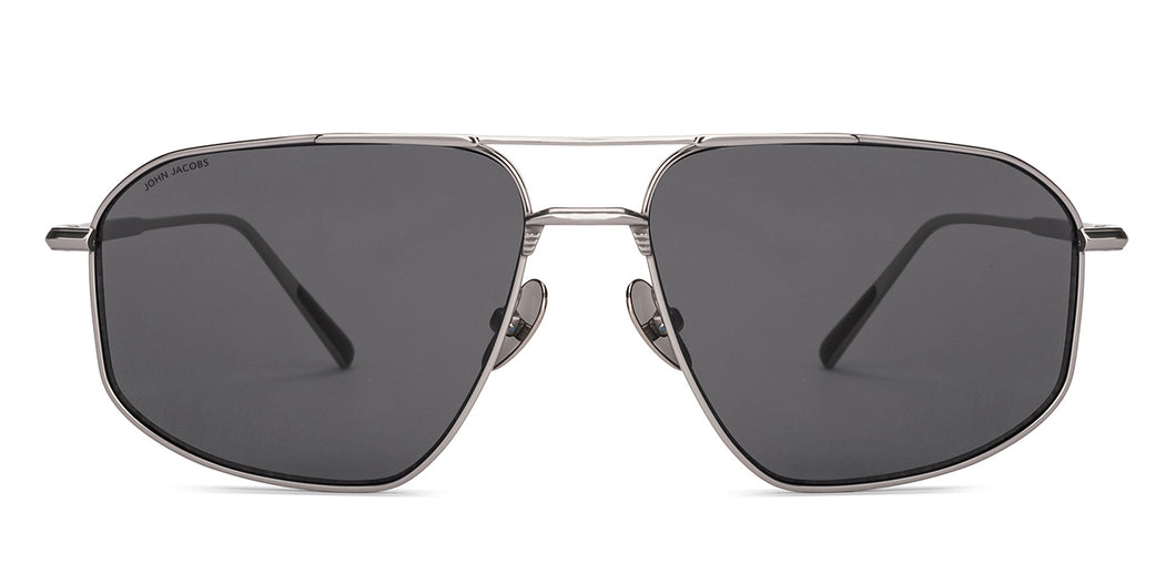 Silver Aviator Full Rim Unisex Sunglasses by John Jacobs-225731