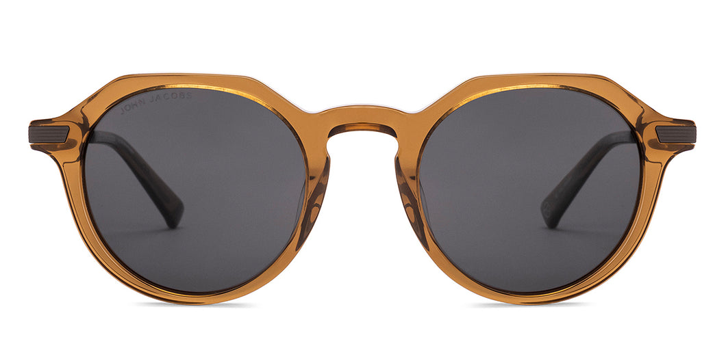 Brown Round Full Rim Unisex Sunglasses by John Jacobs-233501