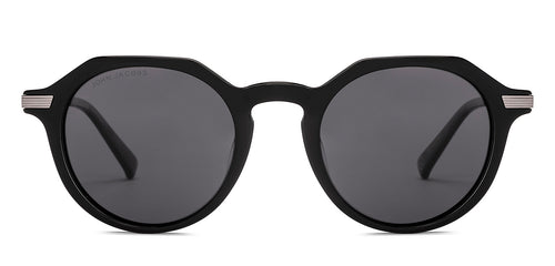 Black Round Full Rim Unisex Sunglasses by John Jacobs-233502