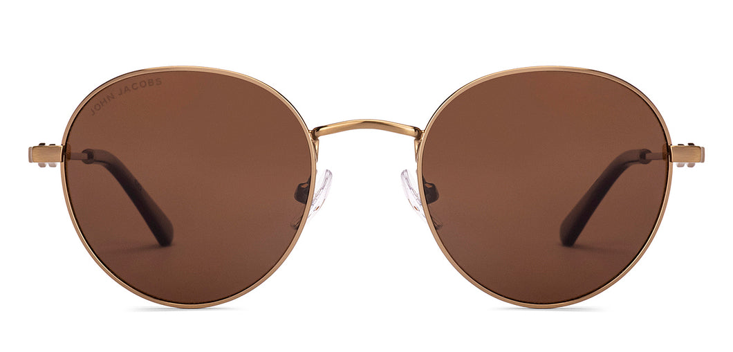 Gold Round Full Rim Unisex Sunglasses by John Jacobs-233503