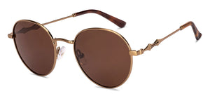 Gold Round Full Rim Unisex Sunglasses by John Jacobs-233503