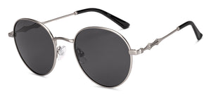 Silver Round Full Rim Unisex Sunglasses by John Jacobs-233504