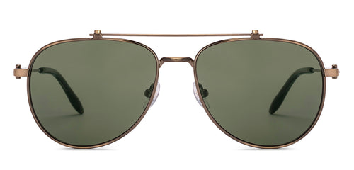 Gold Aviator Full Rim Unisex Sunglasses by John Jacobs-233505