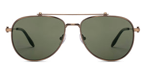 Gold Aviator Full Rim Unisex Sunglasses by John Jacobs-233505
