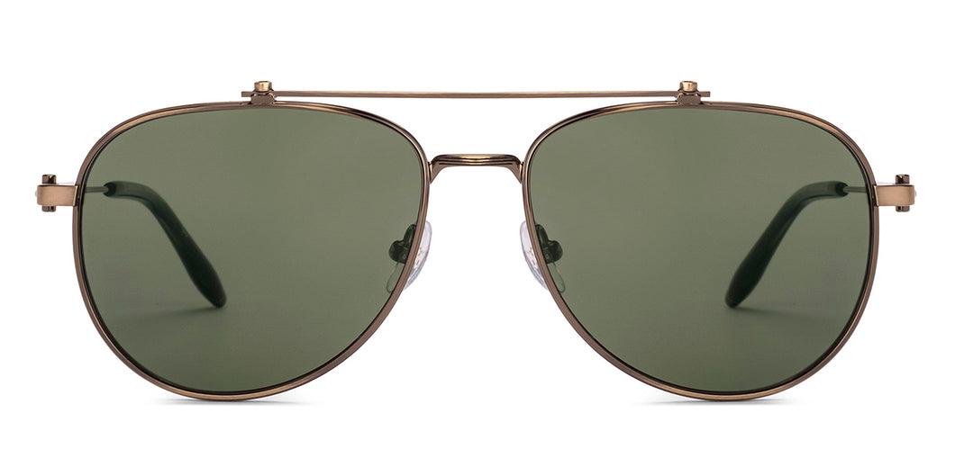 Gold Aviator Full Rim Unisex Sunglasses by John Jacobs-233505