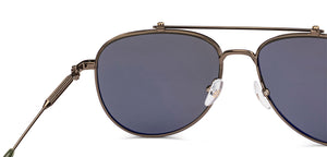 Gold Aviator Full Rim Unisex Sunglasses by John Jacobs-233505