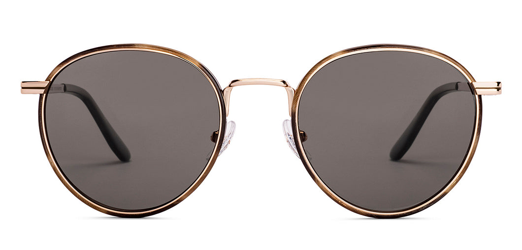 Gold Round Full Rim Unisex Sunglasses by John Jacobs-233515