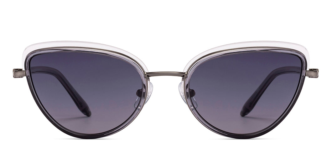 Grey Cat Eye Full Rim Women Sunglasses by John Jacobs-235141