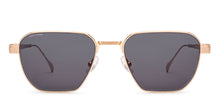 Load image into Gallery viewer, Gold Geometric Full Rim Unisex Sunglasses by John Jacobs-236887