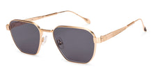Load image into Gallery viewer, Gold Geometric Full Rim Unisex Sunglasses by John Jacobs-236887
