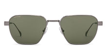 Load image into Gallery viewer, Gunmetal Geometric Full Rim Unisex Sunglasses by John Jacobs-236888