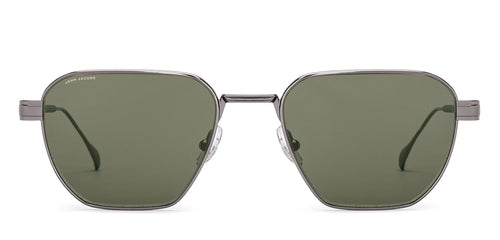 Gunmetal Geometric Full Rim Unisex Sunglasses by John Jacobs-236888