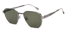 Load image into Gallery viewer, Gunmetal Geometric Full Rim Unisex Sunglasses by John Jacobs-236888