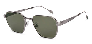 Gunmetal Geometric Full Rim Unisex Sunglasses by John Jacobs-236888