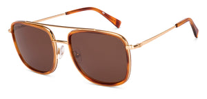 Gold Aviator Full Rim Unisex Sunglasses by John Jacobs-236889