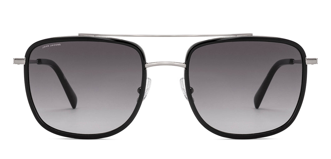 Gunmetal Aviator Full Rim Unisex Sunglasses by John Jacobs-236890