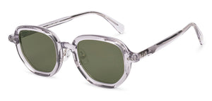 Grey Geometric Full Rim Unisex Sunglasses by John Jacobs-236882