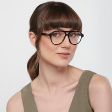 Load image into Gallery viewer, Black Aviator Full Rim Unisex Eyeglasses by John Jacobs-225087