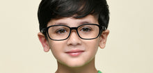 Load image into Gallery viewer, Black Rectangle Full Rim Kids Eyeglasses by Hooper-220038