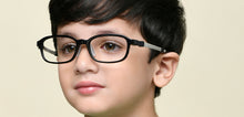 Load image into Gallery viewer, Black Rectangle Full Rim Kids Eyeglasses by Hooper-220038