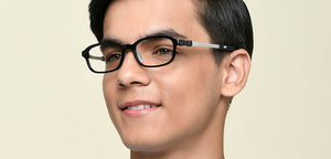 Black Rectangle Full Rim Kids Eyeglasses by Hooper-220039