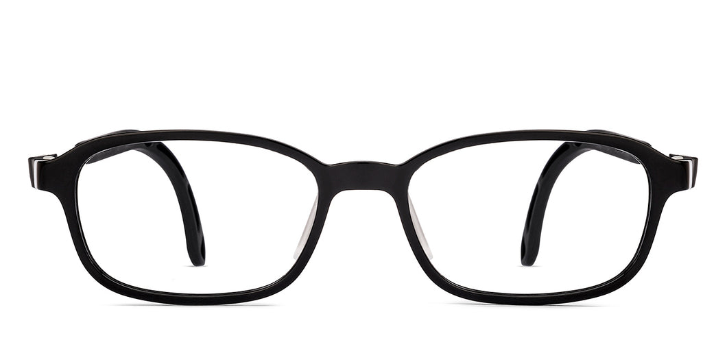 Black Rectangle Full Rim Kids Eyeglasses by Hooper-220039