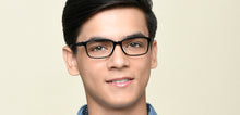 Load image into Gallery viewer, Black Rectangle Full Rim Kids Eyeglasses by Hooper-220054