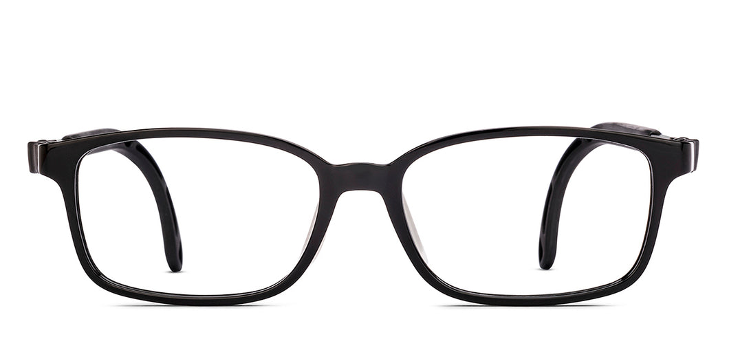 Black Rectangle Full Rim Kids Eyeglasses by Hooper-220054