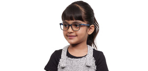 Black Rectangle Full Rim Kids Eyeglasses by Hooper Screen Glasses-212038