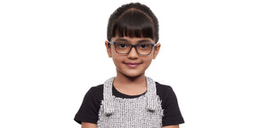 Black Rectangle Full Rim Kids Eyeglasses by Hooper Screen Glasses-212038