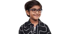 Black Rectangle Full Rim Kids Eyeglasses by Hooper Screen Glasses-212038