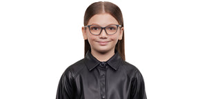 Black Rectangle Full Rim Kids Eyeglasses by Hooper Screen Glasses-212040