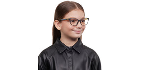 Black Rectangle Full Rim Kids Eyeglasses by Hooper Screen Glasses-212040
