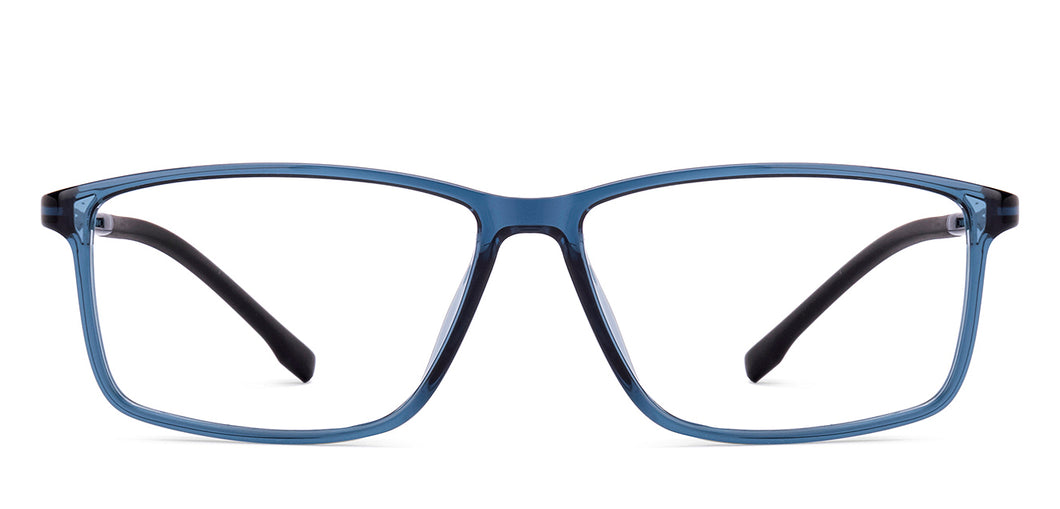 Blue Rectangle Full Rim Kids Eyeglasses by Hooper-219805